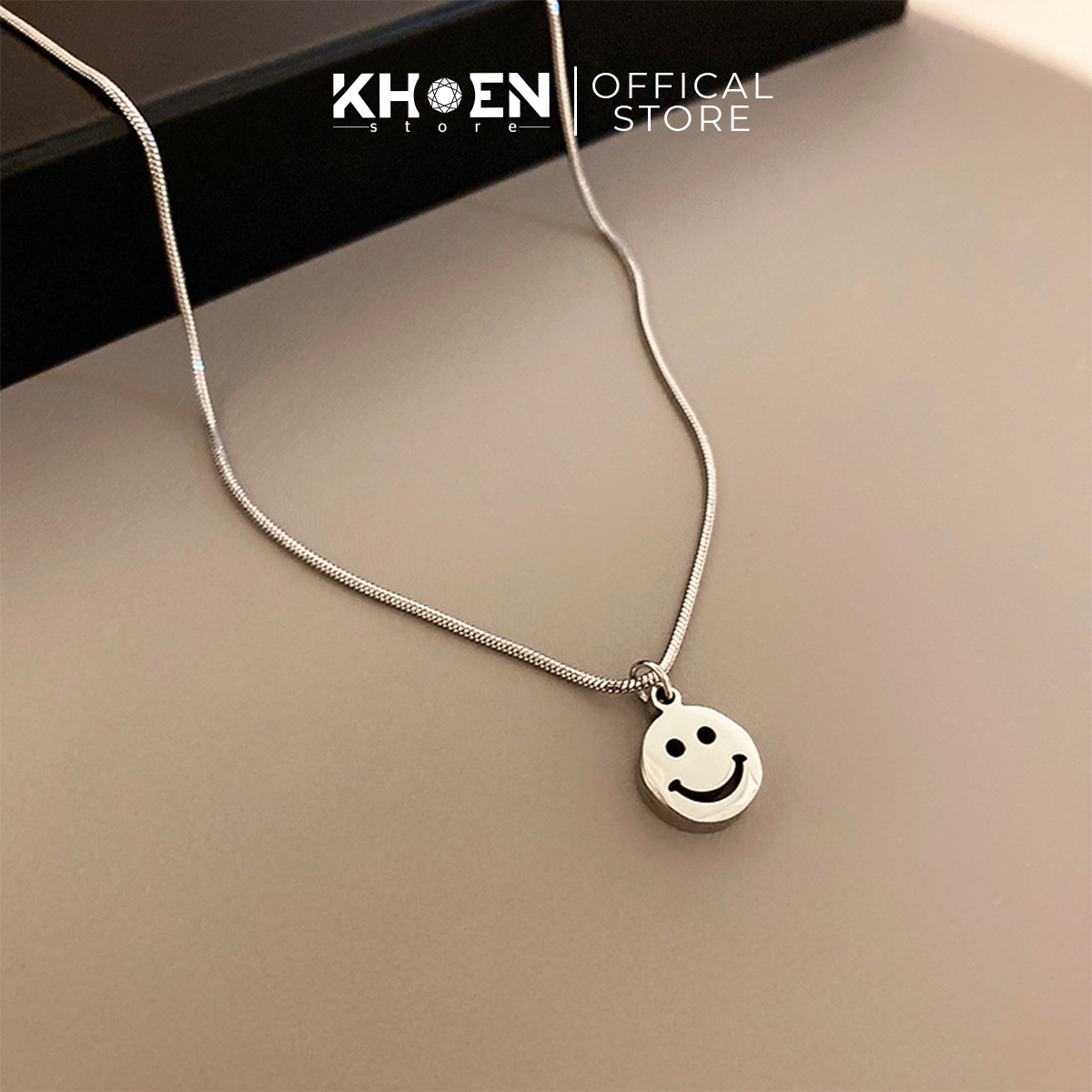 (1 Chiếc) Vòng cổ mặt cười - Titanium - Khoen Store