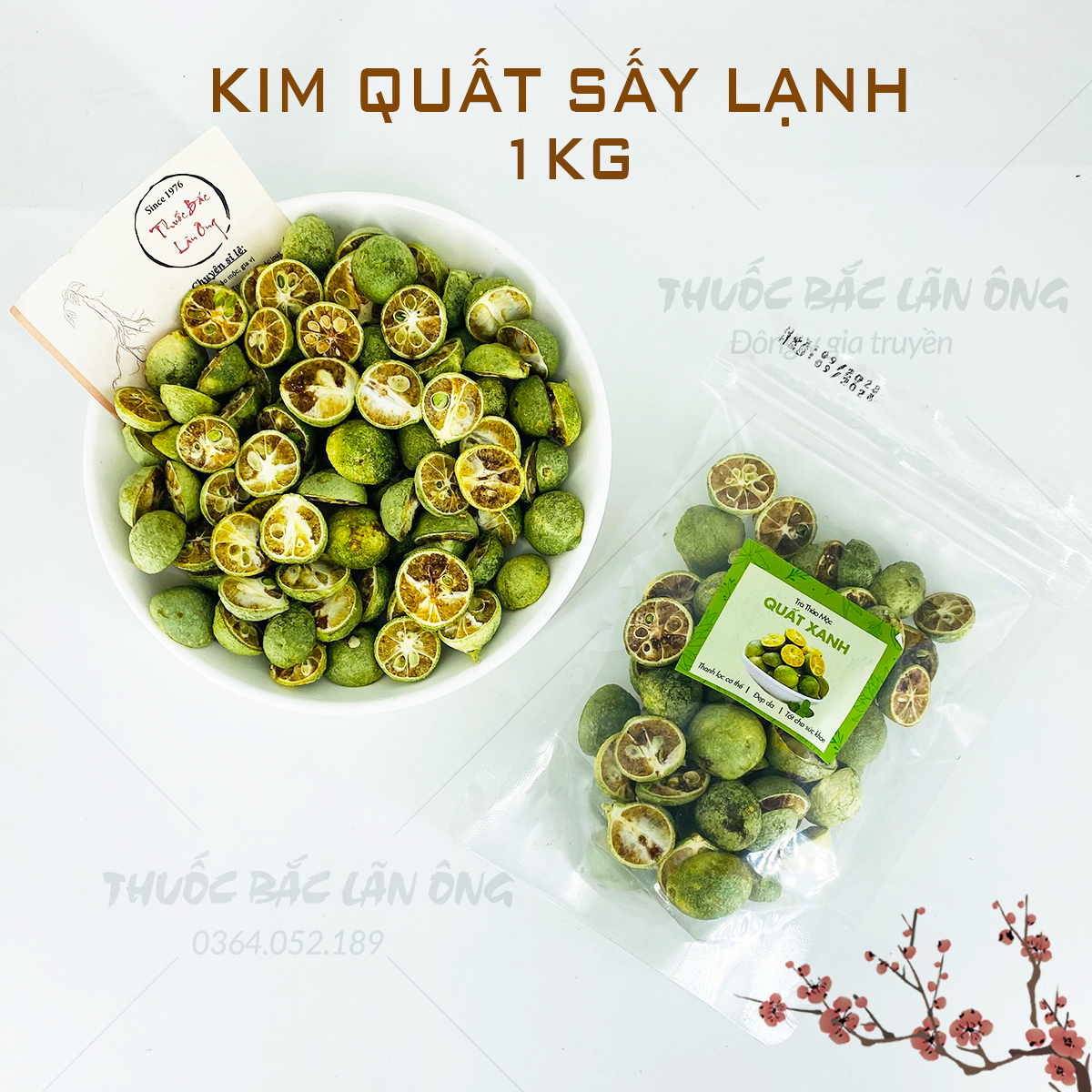 Quất xanh sấy thăng hoa 1kg, trái tắc cung cấp vitamin C, detox, thanh lọc cơ thể - Lãn Ông
