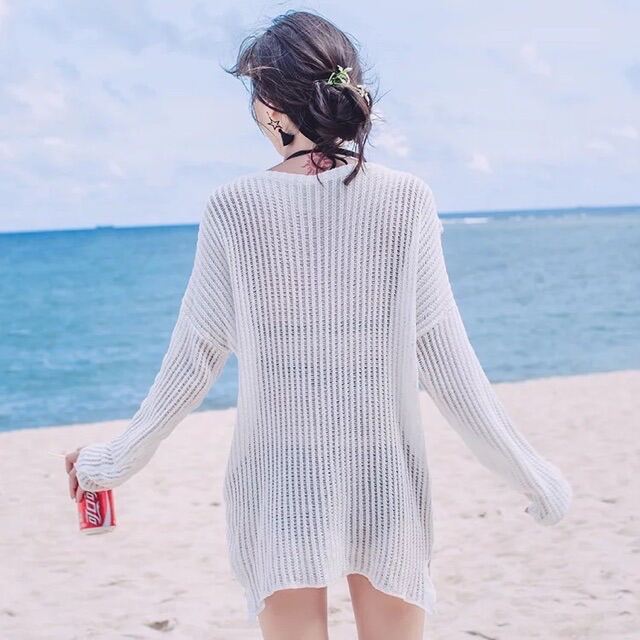 Áo khoác lưới đi biển form rộng siêu đẹp.