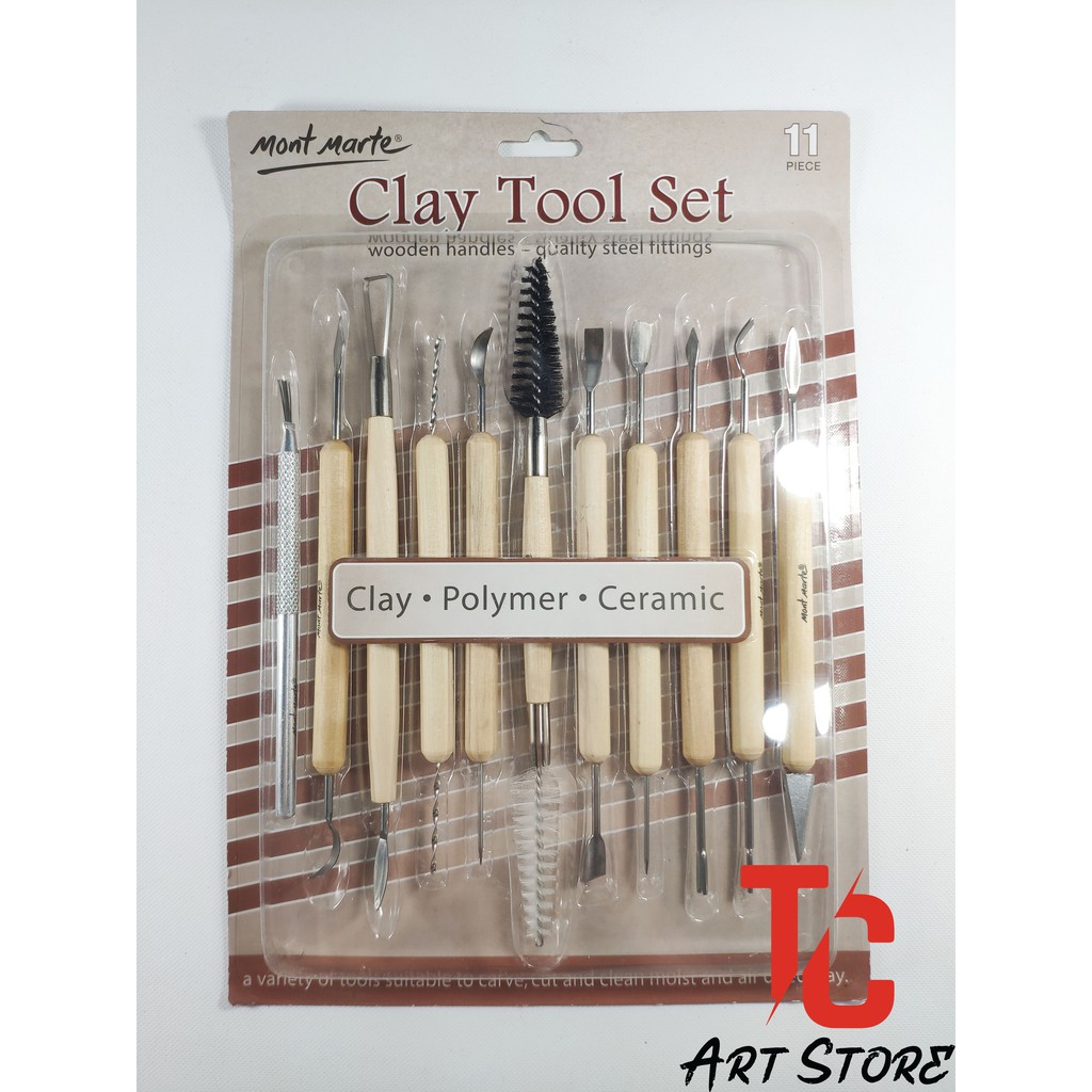 [ Tc Art ] Bộ Dụng Cụ Điêu Khắc Đất Sét Mont Marte - Clay Tool Set 11Pc Mmsp0002