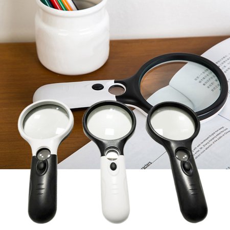 Kính lúp cầm tay 3 đèn led 6902ab 2 kính quang học