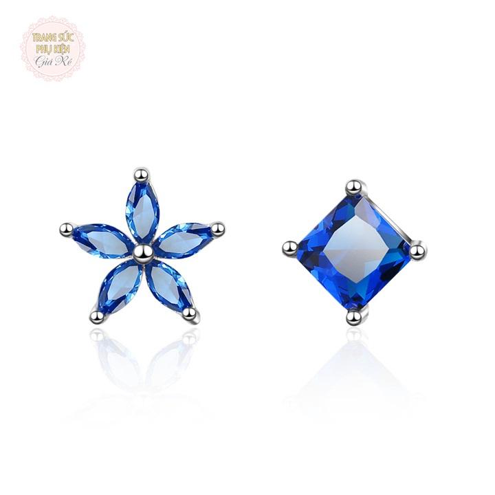 [HCM]Hoa tai nữ cách điệu thời trang mới HT199 đá xanh
