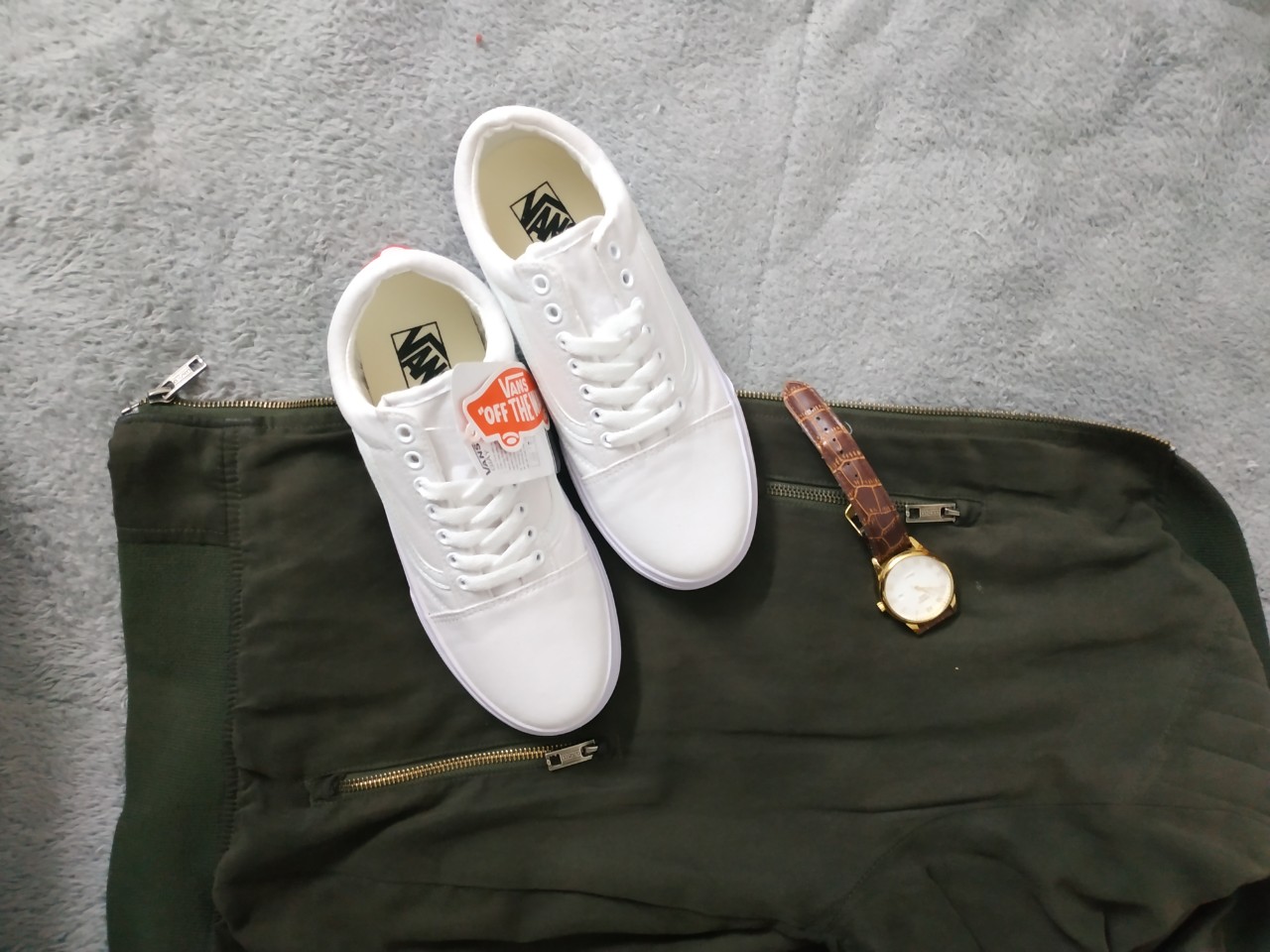 Giày Vans Old School Trắng Full Box Tag