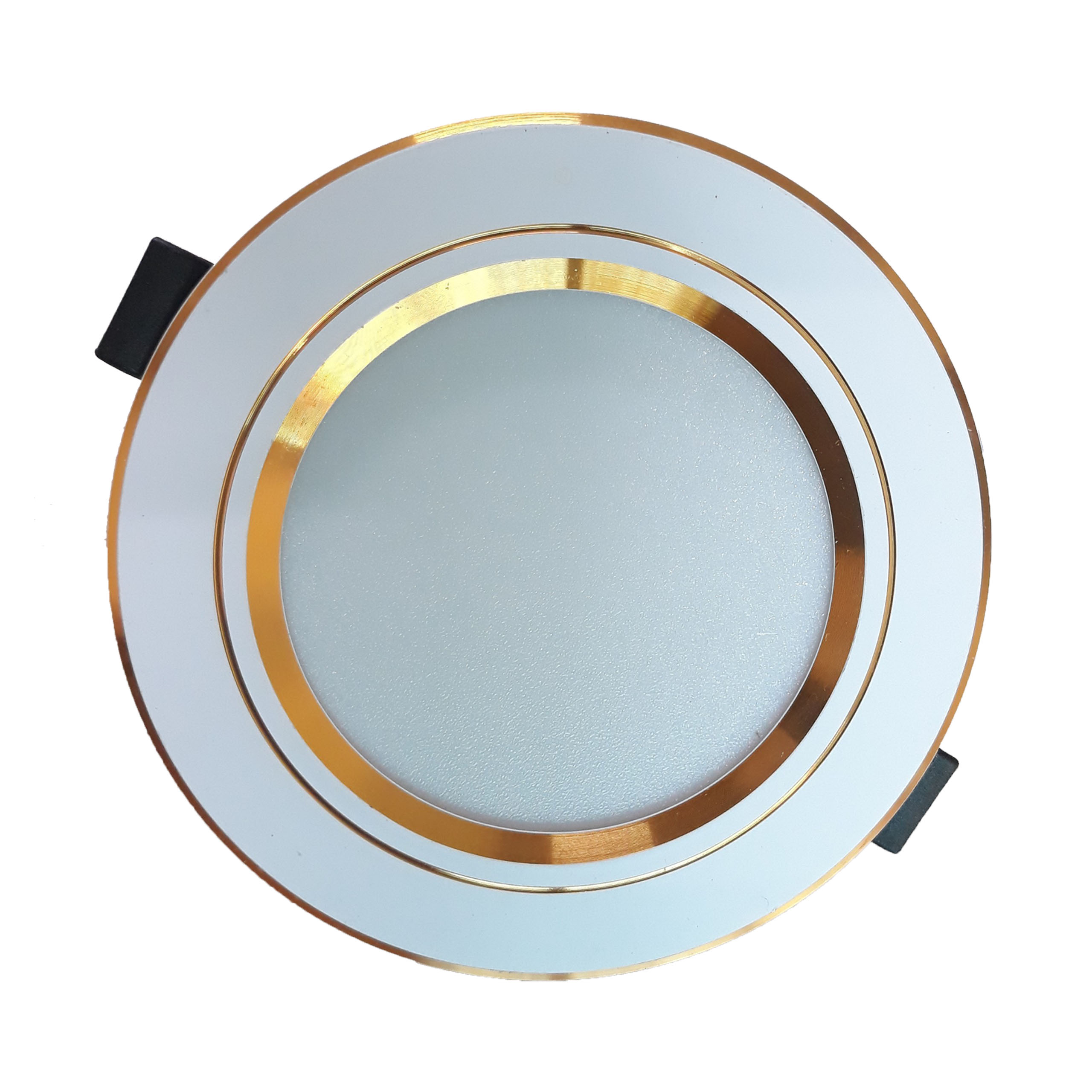 Đèn led âm trần 7w viền vàng 3 chế độ - Phi 90