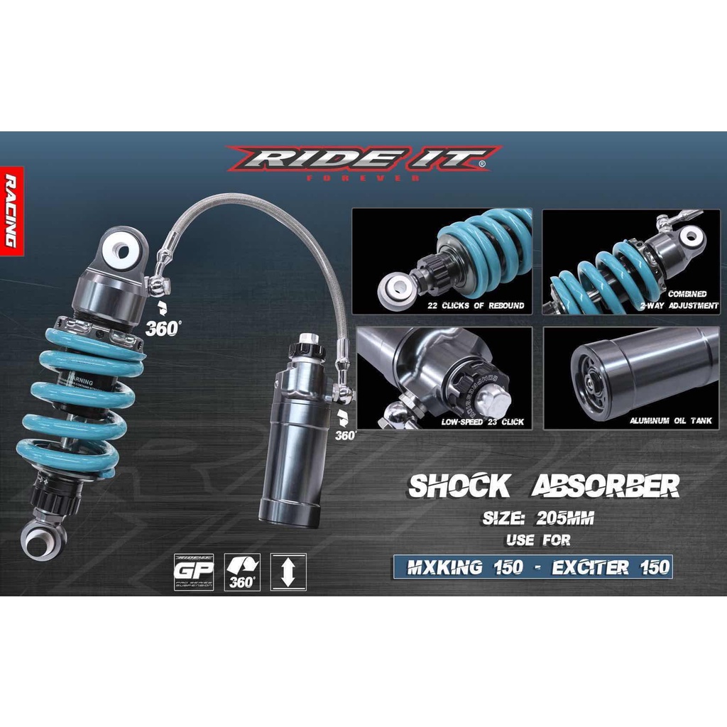 Phuột nitron winner sonic bình dầu 360 - 720 độ RIDE IT