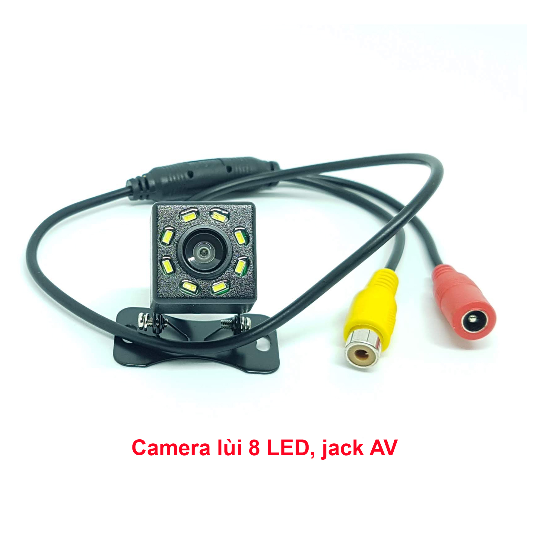 Camera lùi 8 Led, độ phân giải 650 TVLine, jack kết nối AV, chống nước