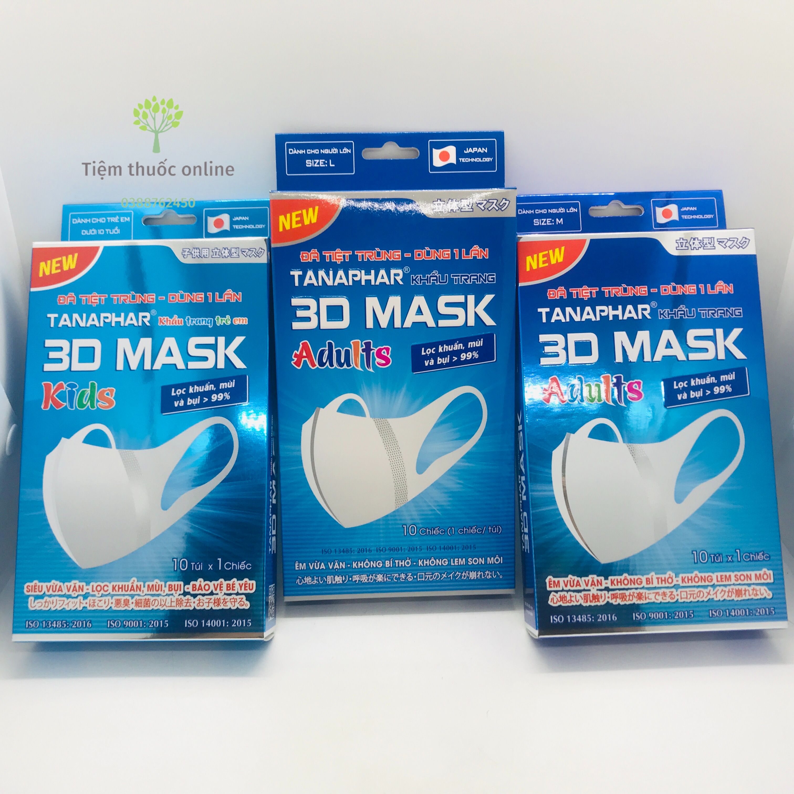 HỘP 10 TÚI/10 CHIẾC KHẨU TRANG 3D MASK TANANPHAR
