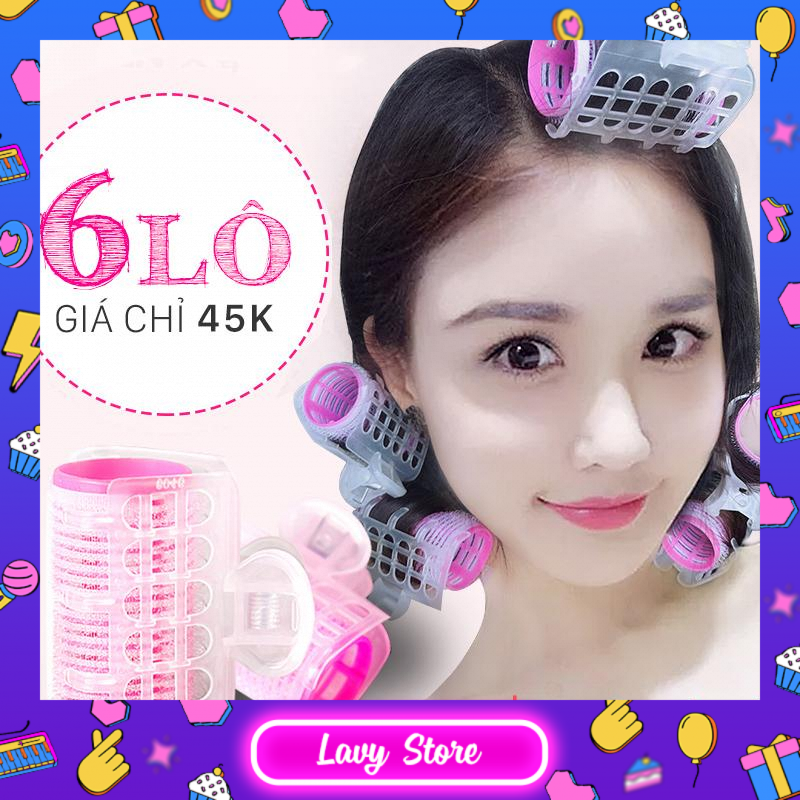 LAVY STORE - Bộ 6 Lô Uốn Tóc Tự Dính Có Kẹp