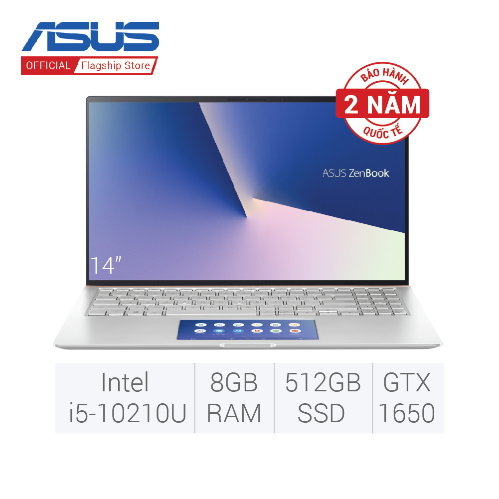 Laptop ASUS ZenBook UX534FTC-A9169T (i5-10210U/8GD3/512G-PCIE) 15.6FHD - màu BẠC