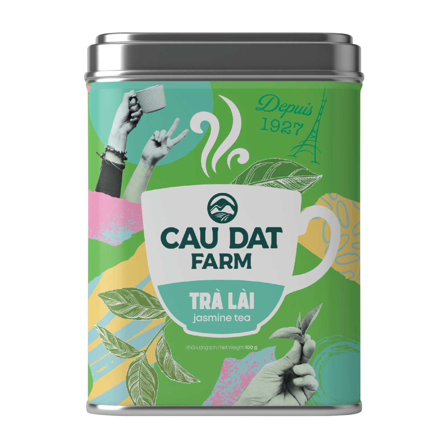 Trà Lài Cầu Đất Hộp Thiếc 100gr