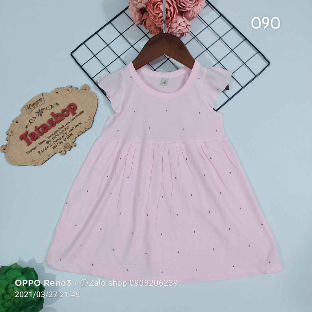 [HCM]Váy bé gái mặc nhà cotton mát 090