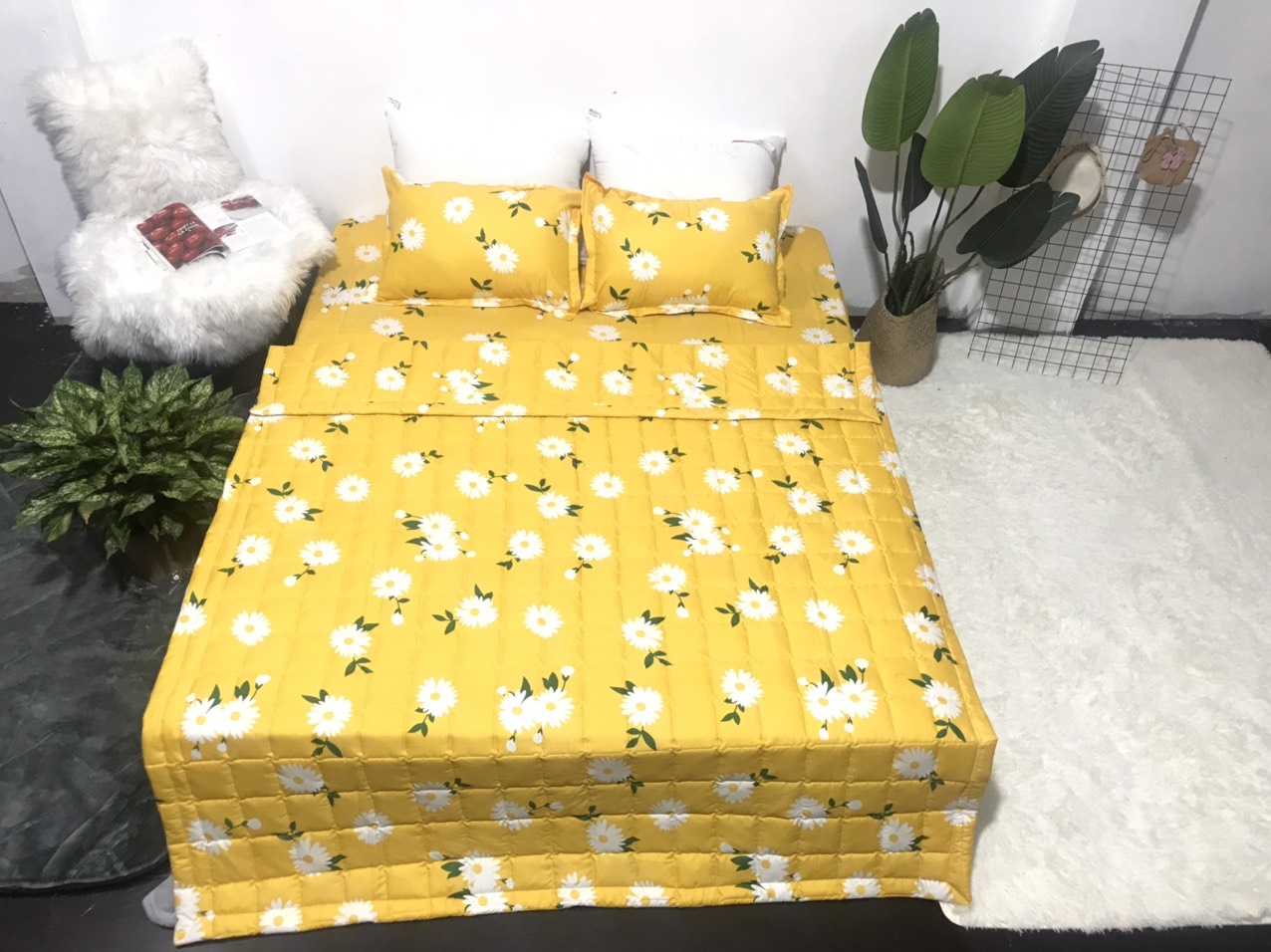 Bộ Ga Gối 3 Món ( Gồm 1 Ga Bo Chun + 2 Vỏ Gối) Mã CH213