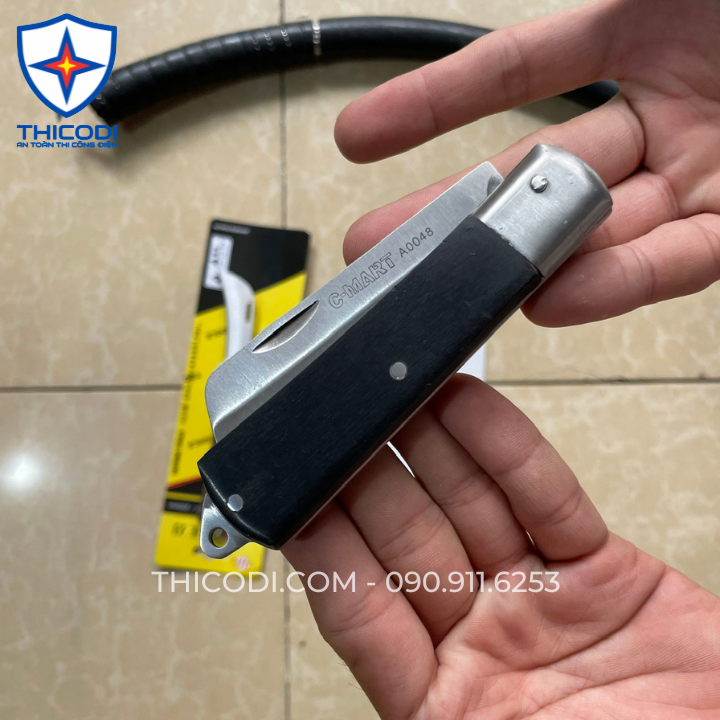 Dao gọt dây cáp điện cán gỗ lưỡi thẳng và cong