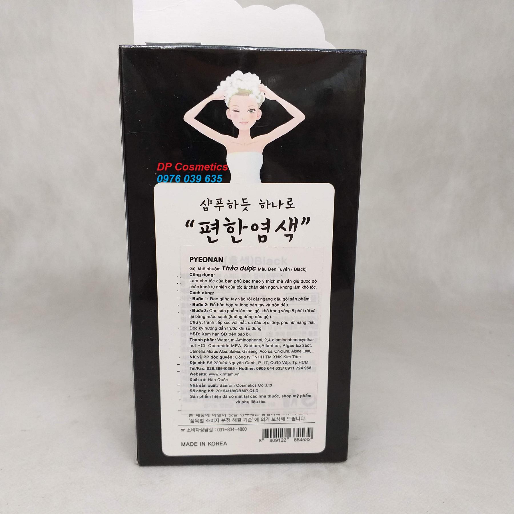 [HCM]Gội nhuộm đen Hàn Quốc PYEONAN ( 1 gói )