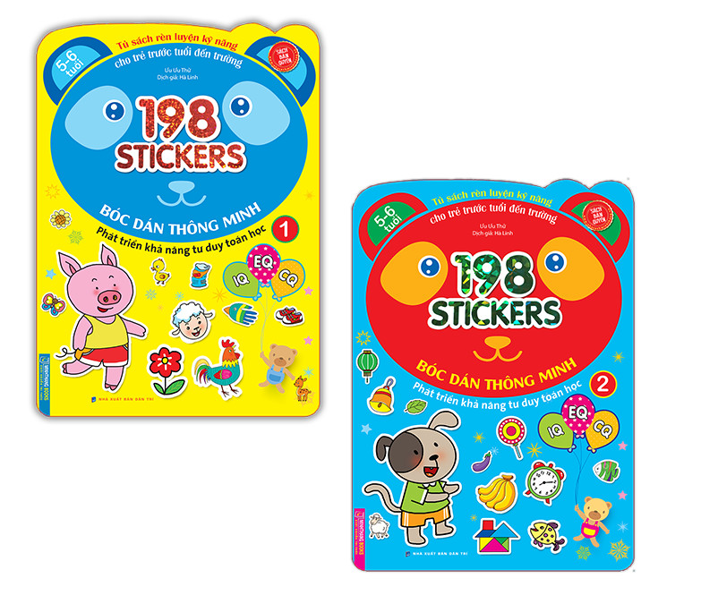 198 sticker Bóc dán hình thông minh quyển 1+Quyển 2