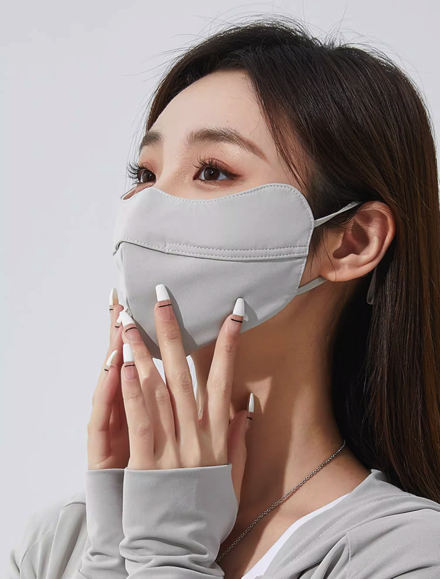2/3 sides UV protection sun protection towel solid color-100style