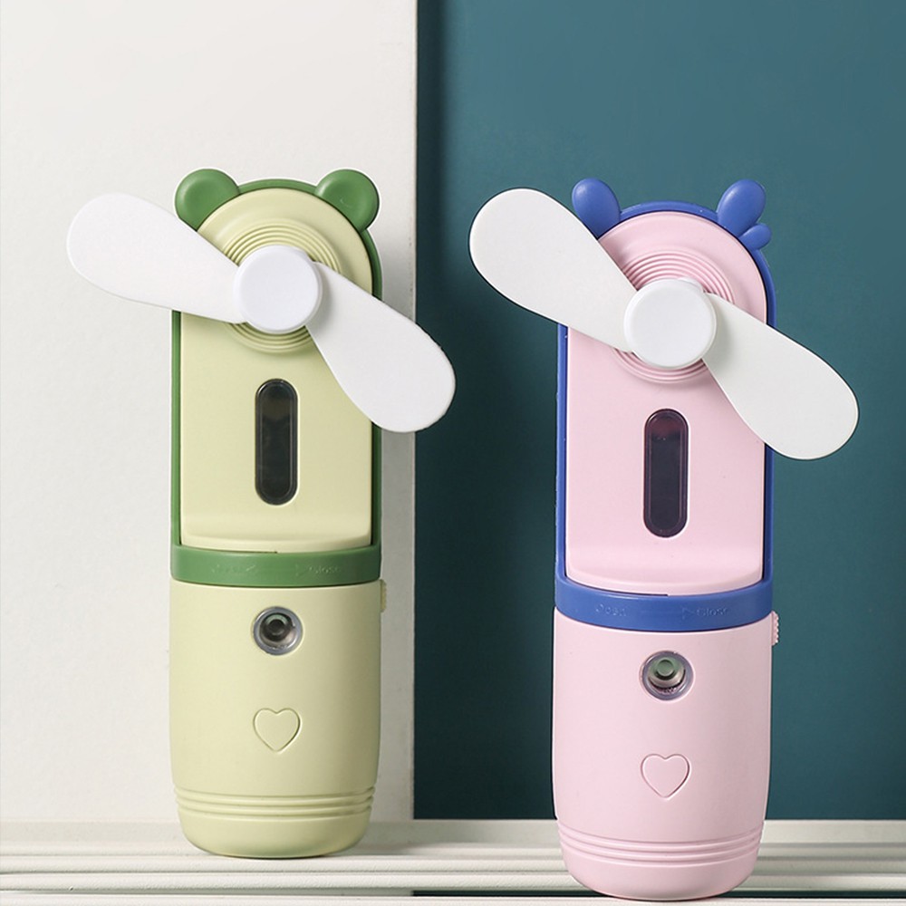 Máy Phun Sương Mini Kèm Quạt Cầm Tay Nhiều Màu Sắc