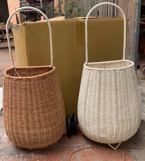 [Hàng Handmade] Xe kéo cho bé LUGGY dành cho chụp hình studio cực xinh, làm bằng mây, kích thước 38 x 25.4 x 74 cm
