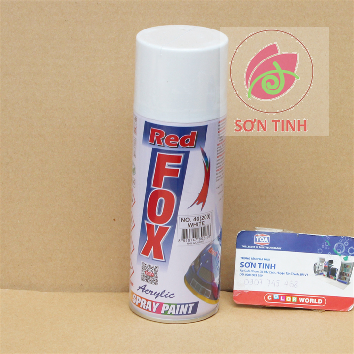 Sơn xịt red fox màu trắng 200 sản xuất tại thái lan