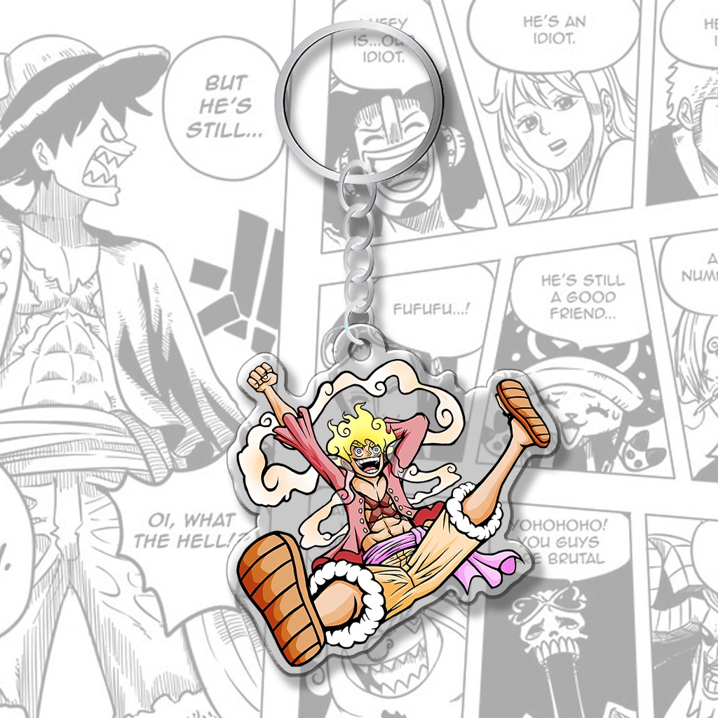 Móc khóa Luffy Gear 5 One Piece đảo hải tặc phụ kiện trang trí túi xách ba lô anime