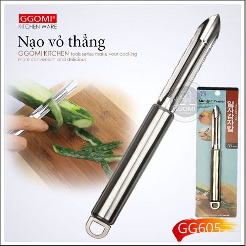Dung cụ lột vỏ củ quả gg605 chính hãng ggomi hàn quốc dài 21.5cm thép không gỉ