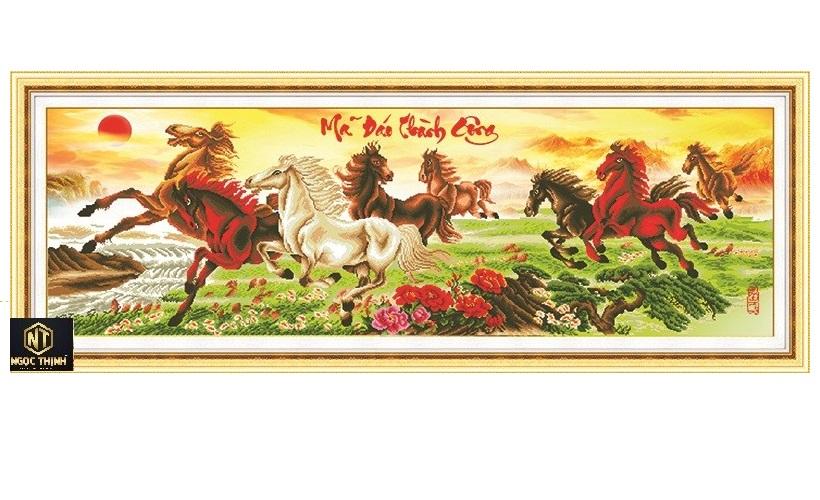 Tranh đính đá Mã Đáo Thành Công VS003 KT 200*70cm