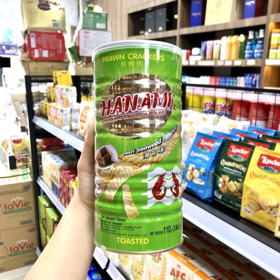SNACK TÔM HANAMI THÁI LAN LON 110GR- SIÊU NGON