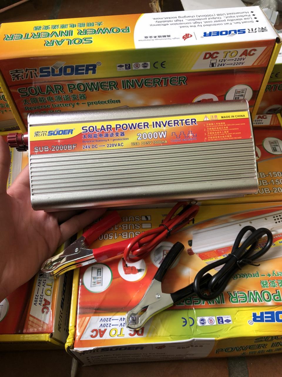 bộ chuyển đổi nguồn 24v lên 220v 2000w suore