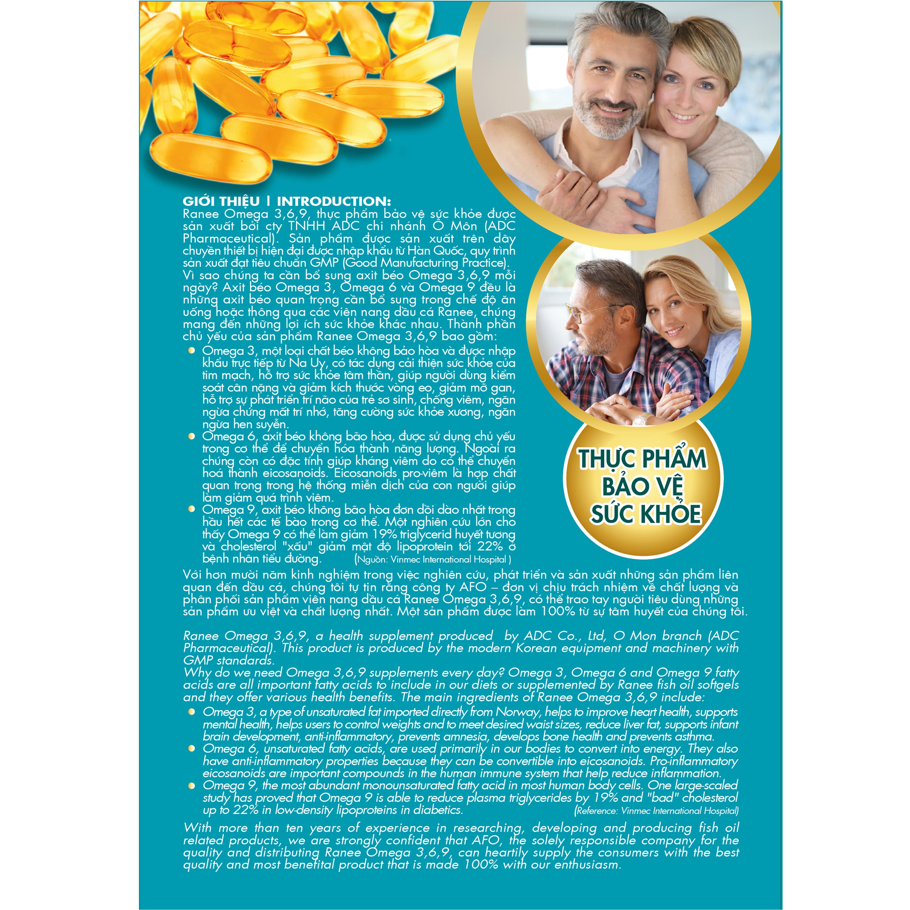 Viên Nang Ranee Omega 3,6,9 (Hộp 30 viên) - khỏe tim, sáng mắt