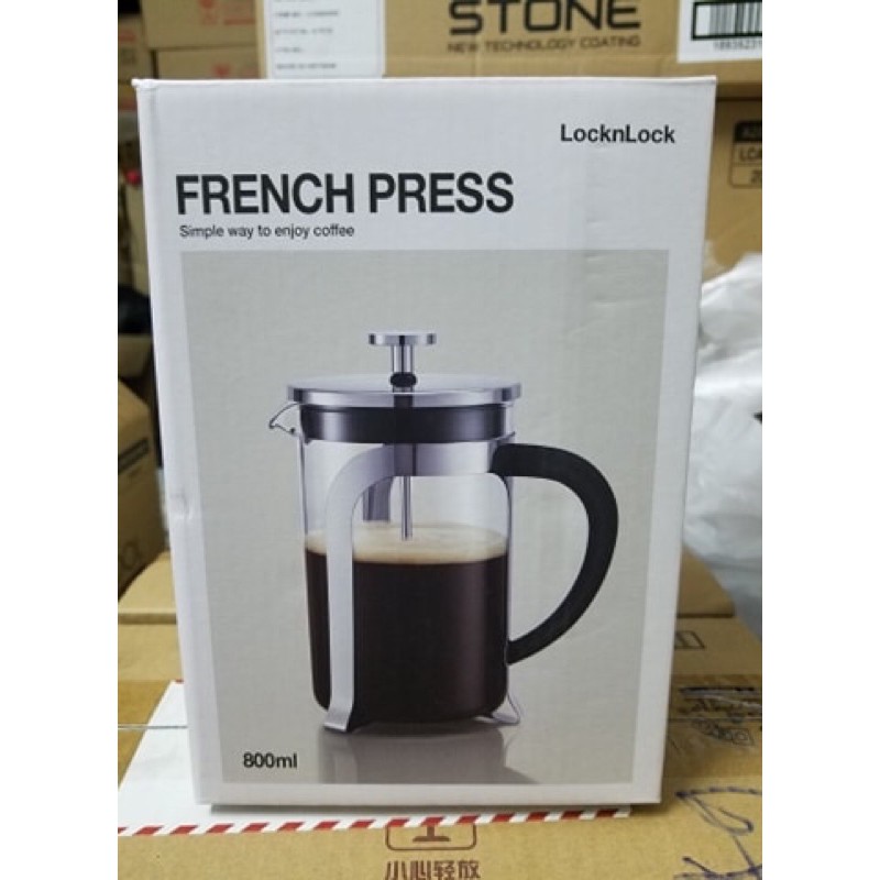 🍓🍓BÌNH PHA CÀ PHÊ FRENCH PRESSURE 800ML LOCK&LOC-LLG019