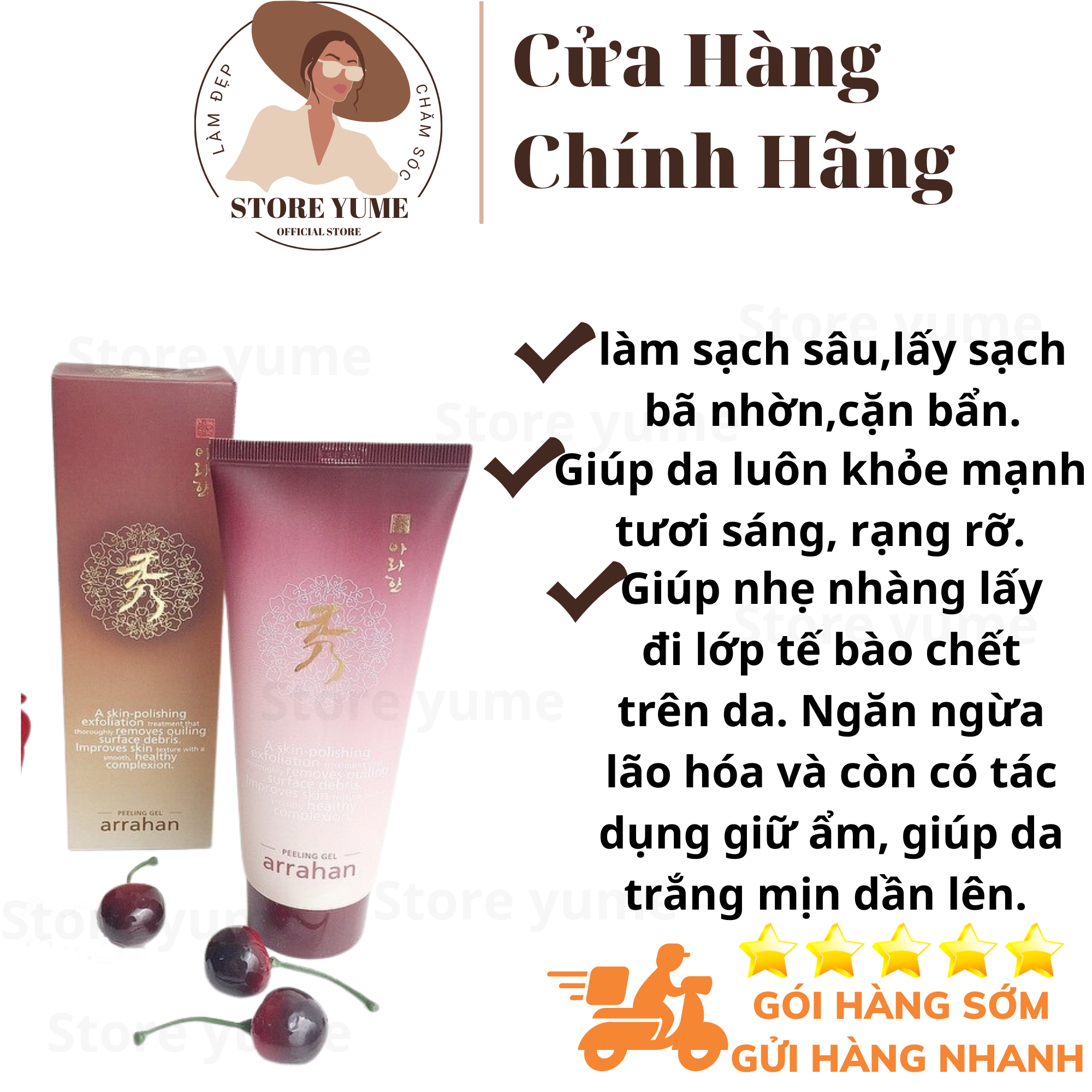 tẩy tế bào chết Arrahan Peeling Gel sâm