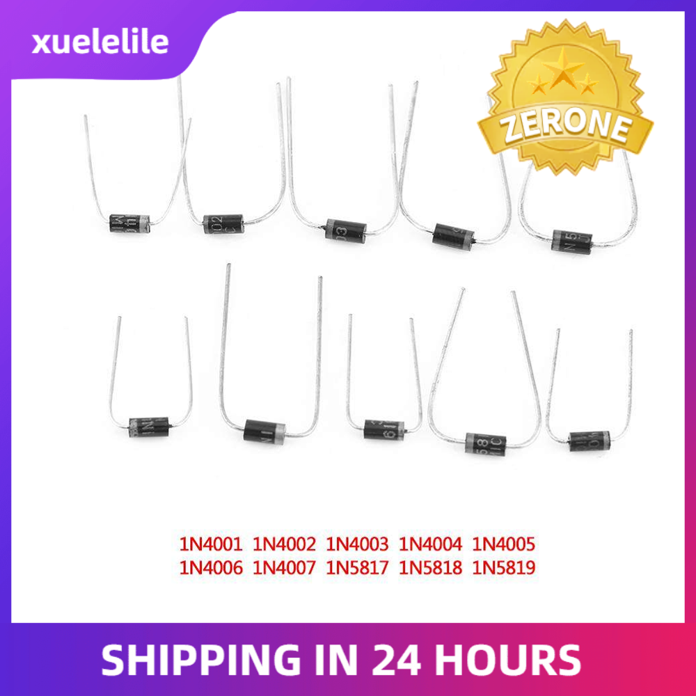 xuelelile Bộ 200 Linh Kiện Điện Tử Diode Chỉnh Lưu 10 Giá Trị, 1N4001 ~ 1N4007 1N5817 ~ 1N5819 Có Hộp