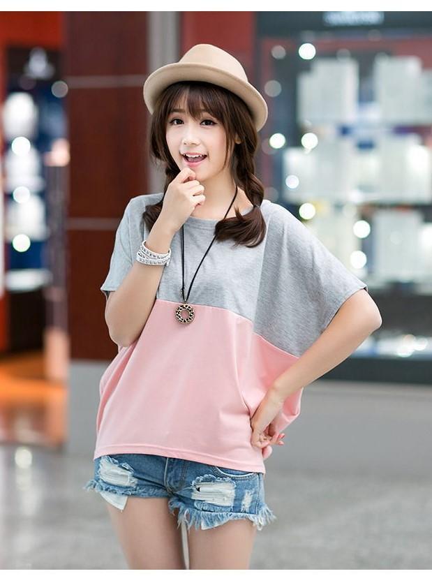 Áo thun nữ 2 màu kiểu cánh dơi A01