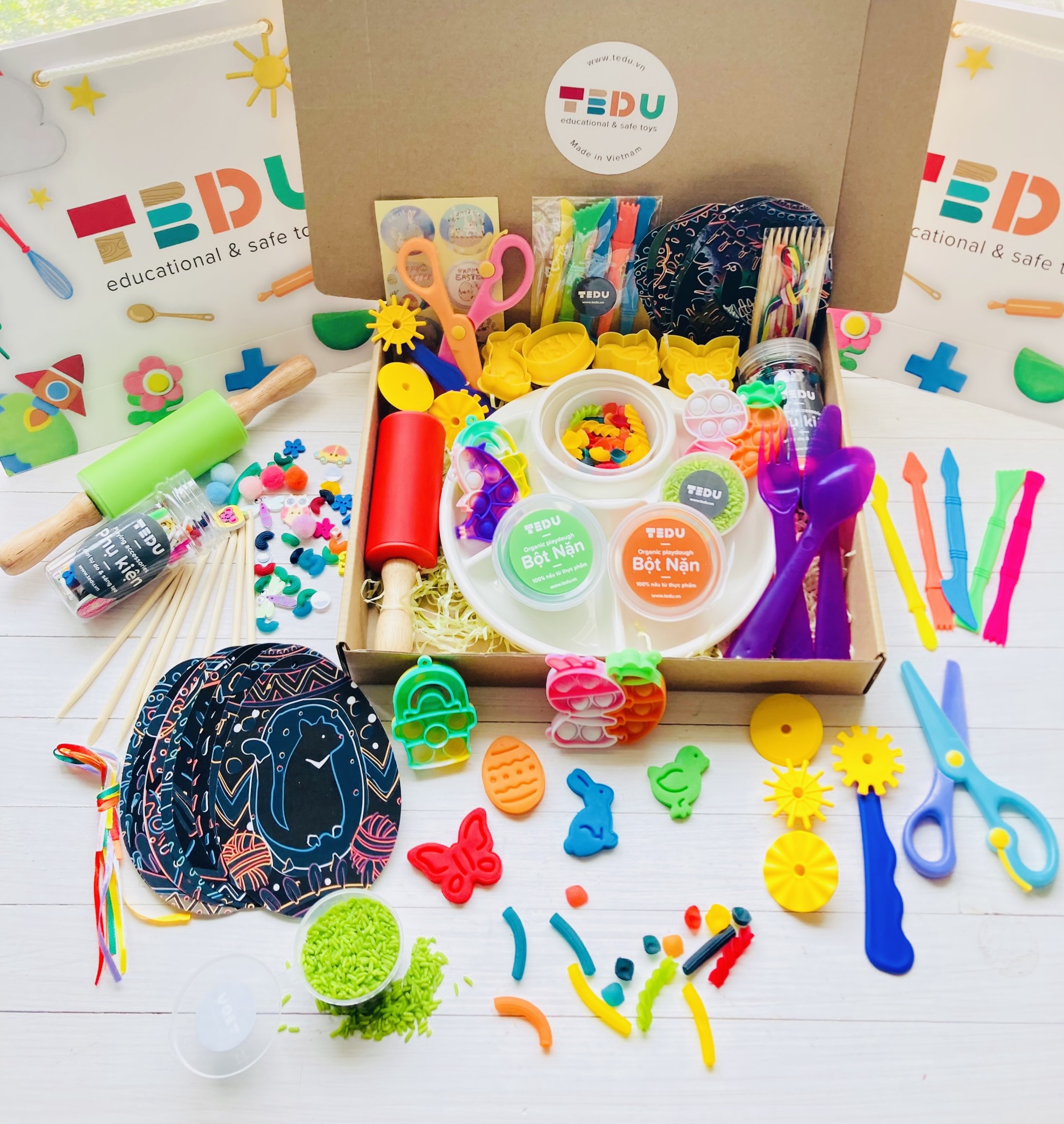 Bột nặn đất nặn an toàn TEDU Combo Phục Sinh - Happy Easter