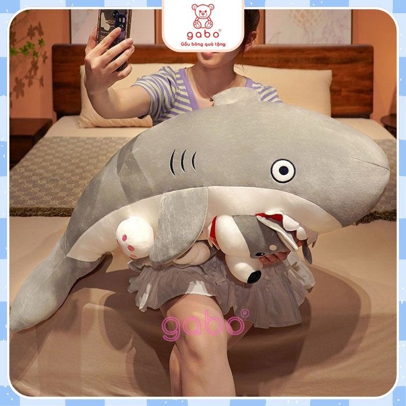 gấᴜ Bông Cá Mập Mặt Chó, Cá Mập Mặt gấᴜ Siêu cute, có khoá kéo