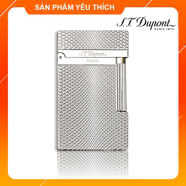Vỏ hộp quẹt bật lửa dupont d112t, họa tiết lượn sóng màu bạc - dùng ga đá cao cấp