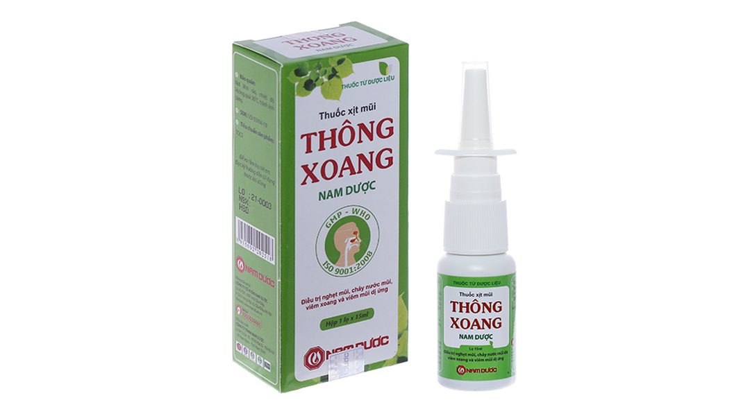 Thông xoang nam dược chai 15ml xịt mũi viêm xoang cấp