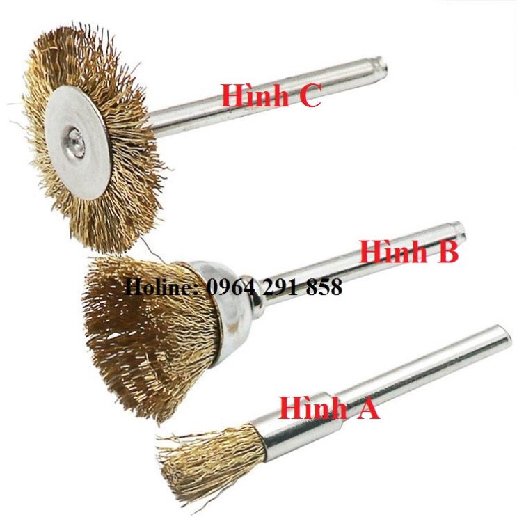 Chổi đồng đánh gỉ và làm sạch trục cốt 3mm
