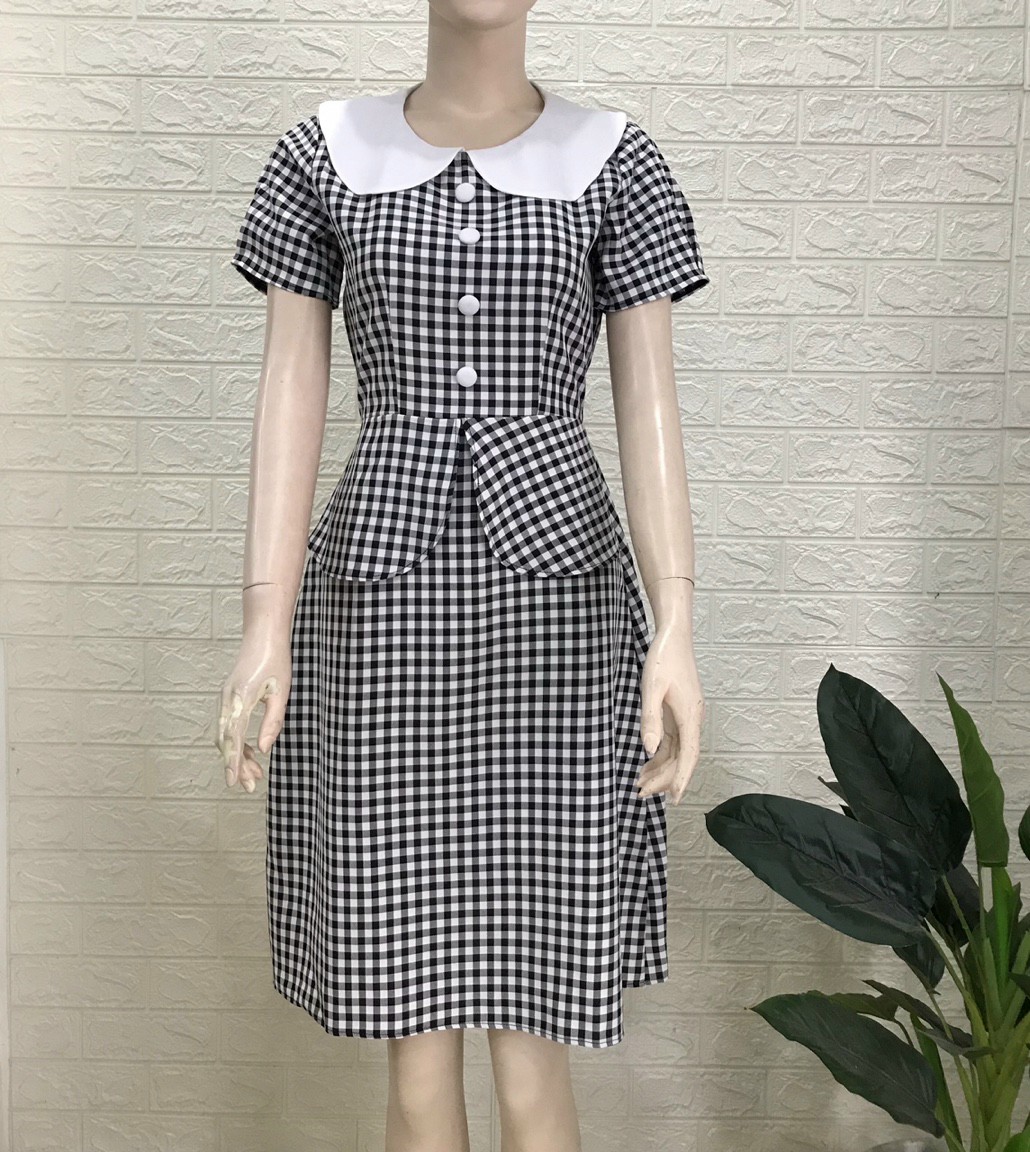 ĐẦM XOÈ CARO CỔ SEN