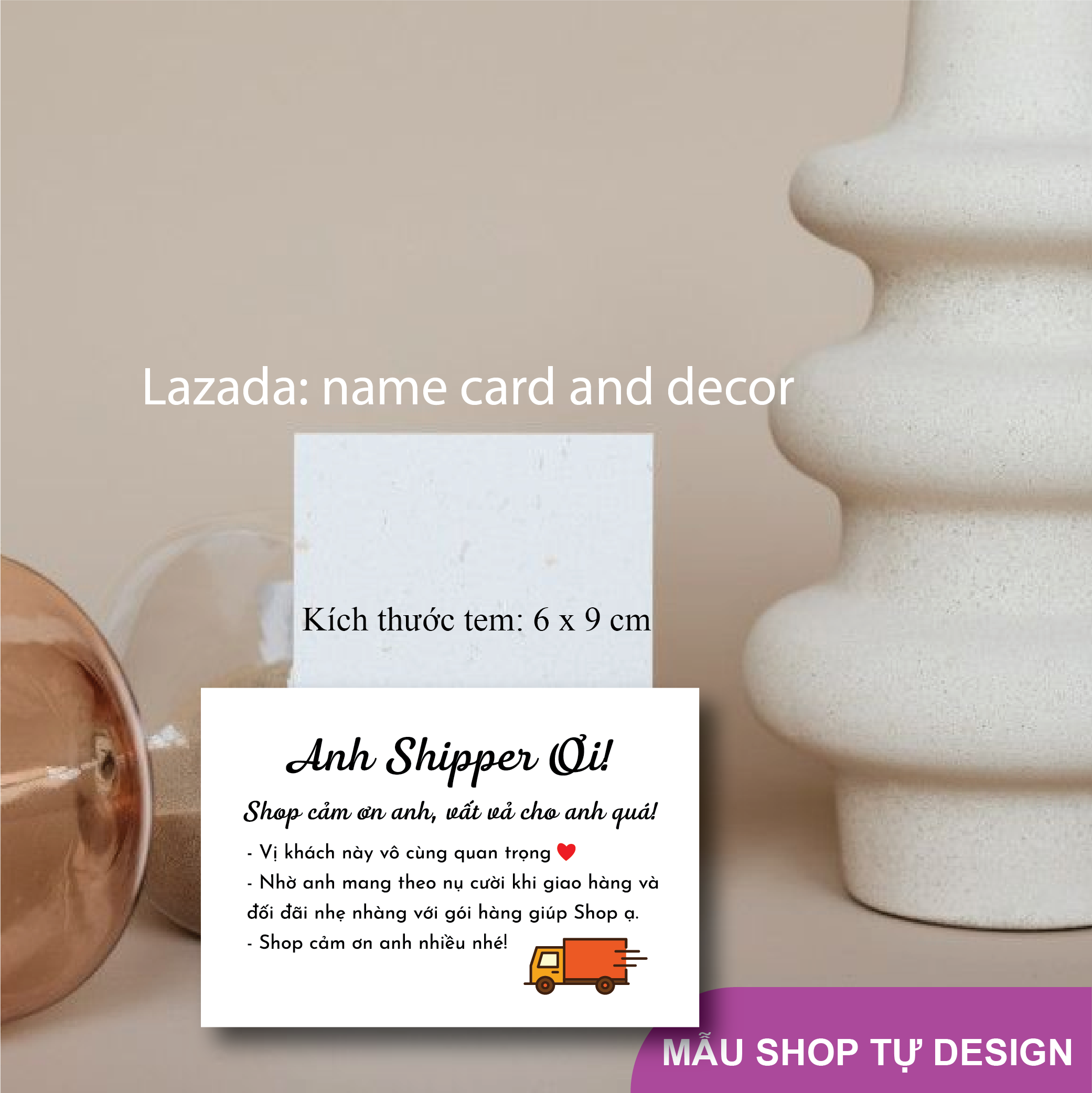 Tem dán cảm ơn shipper, decal nhãn dán