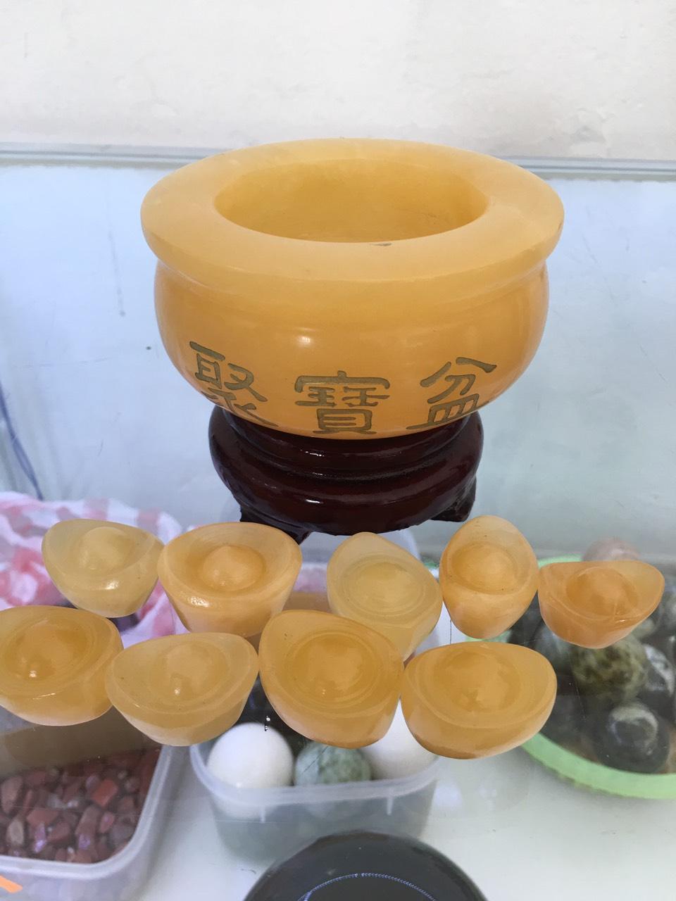 Bát tụ bảo - Thỏi vàng phong thủy ngọc Hoàng Long