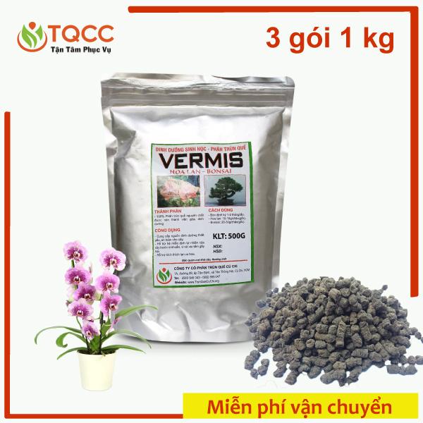 [HCM]Phân viên tan chậm Vermis chăm sóc hoa lan ra rễ (3 gói 1kg)
