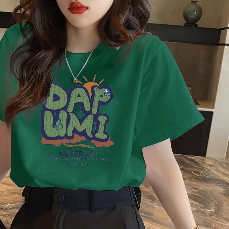 Áo thun cổ tròn in họa tiết T084