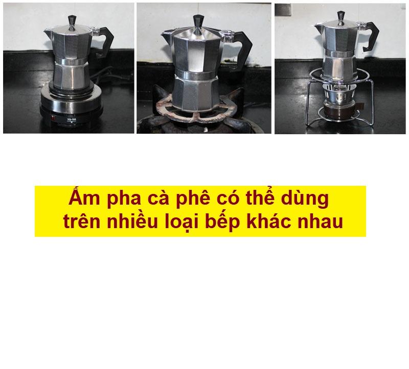 [HCM]Ấm pha cà phê 600ml ấm pha cà phê moka pot express 12 tách