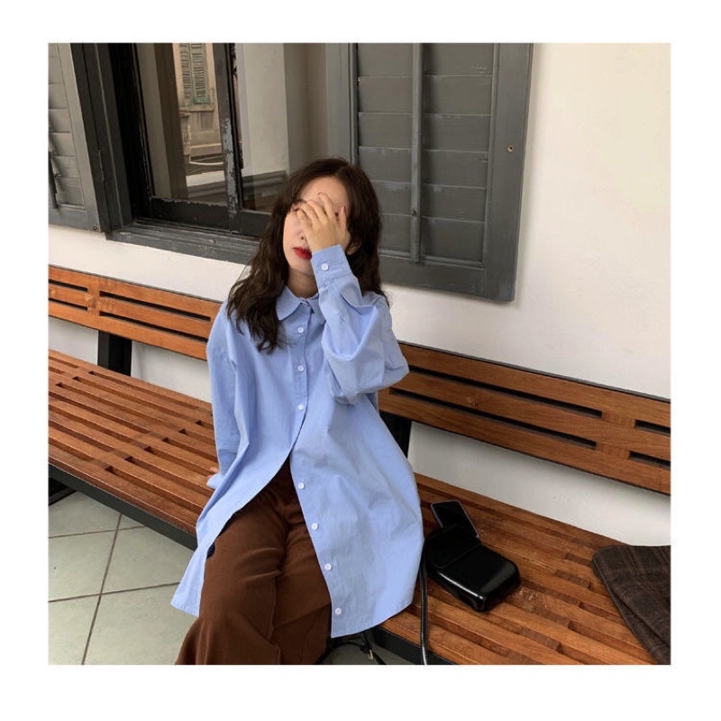 Sơ mi ullazang hàn quốc form thụng siêu xinh