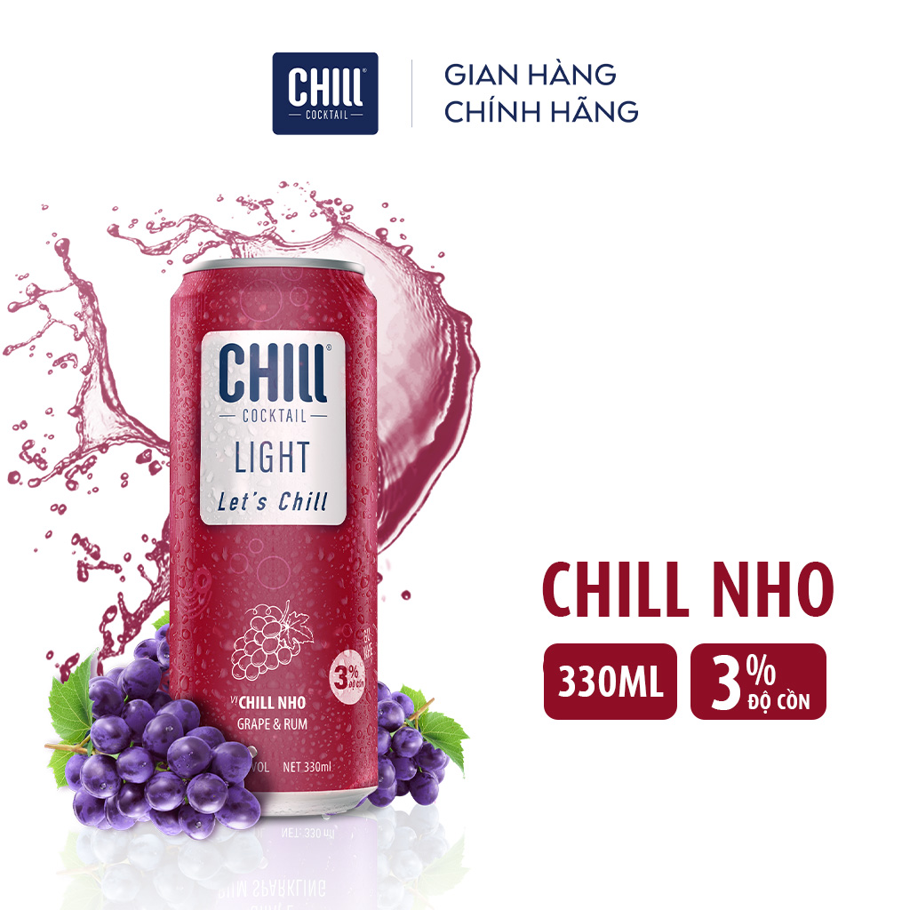 Thùng 12 lon Chill Cocktail mix vị 320ml/lon (độ cồn 3%)