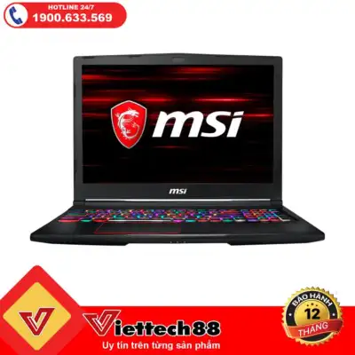 Laptop Gaming MSI GE63 8RE Core i7 8750H 120GHz/ Ram 16Gb/ HDD 1Tb + SSD 256Gb/ VGA 1060/ Màn 15.6” FHD