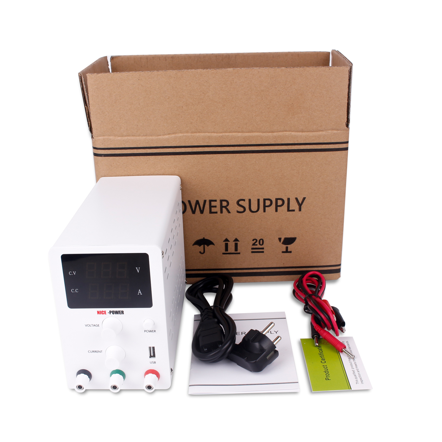 【NICE-POWER】Variable Adjustable 30V 10A DC Power Supply Switching Power Supply, 3 Digital Display 5V 2A USB port ,Lab cellphone repair 【Big Discount】