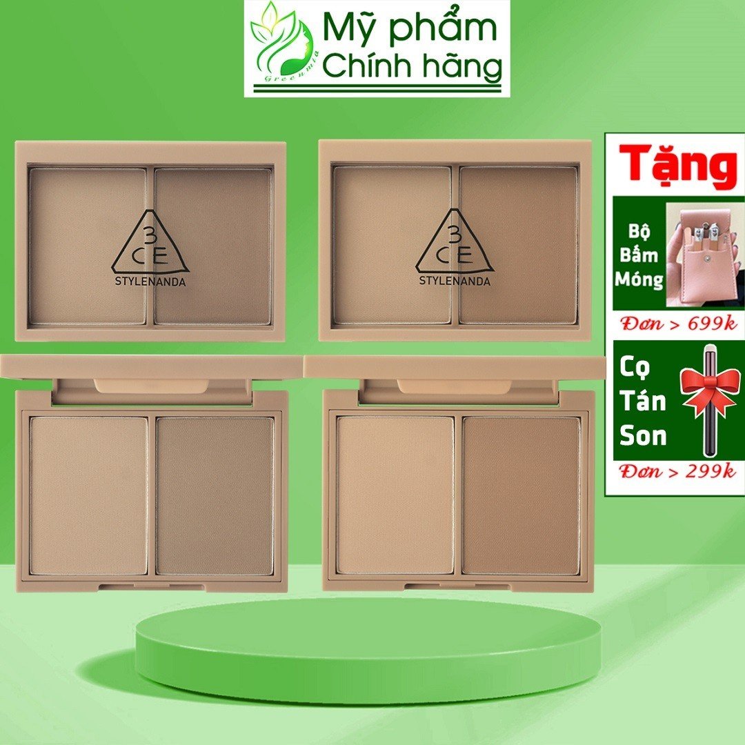 Phấn Tạo Khối 3CE Contour Shading 8.5g #SOFT BROWN #ASH BROWN [CHÍNH HÃNG CHECK HIDDEN TAG]