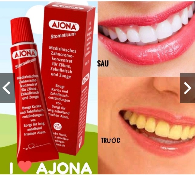 Kem đánh răng Ajona Stomaticum 25 ml của Đức - Sạch ố vàng răng và mảng bám trên răng